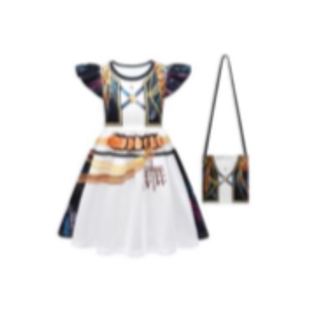 Colorful Dress with Matching Bag 5-6kids Kpop demon hunters with free Liptint